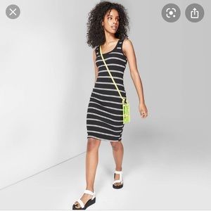 Wild Fable Striped Fitted Midi Dress